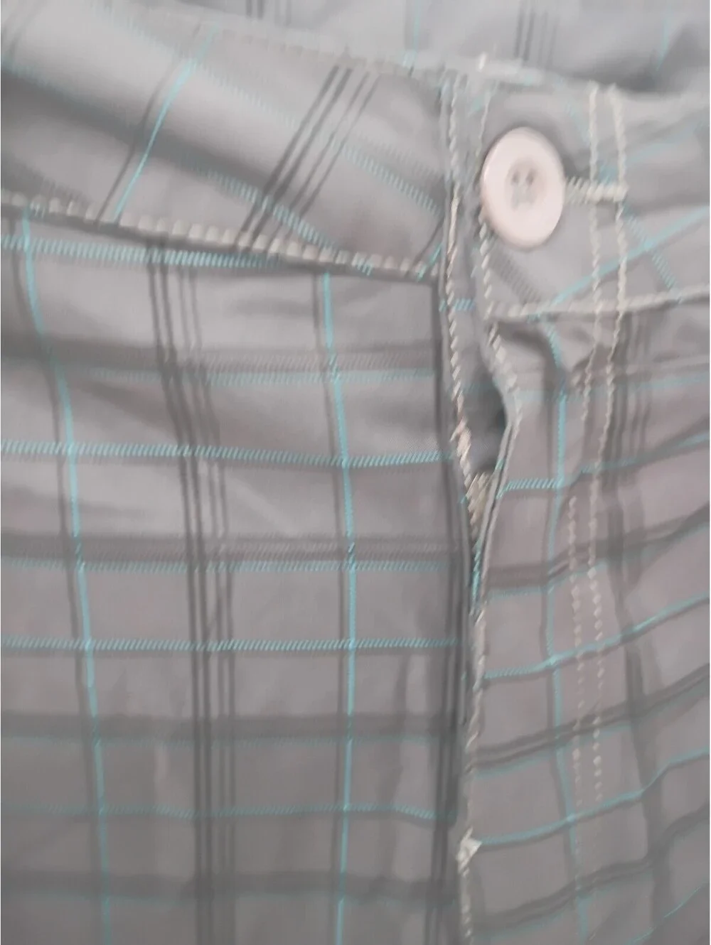 Kanu Surf Board Shorts Mens 36 Gray Plaid Lightweight Mesh Pockets Outdoor Swim